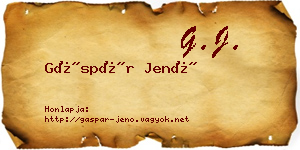 Gáspár Jenő névjegykártya
