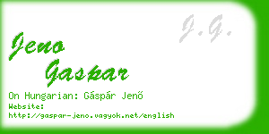 jeno gaspar business card
