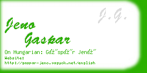 jeno gaspar business card